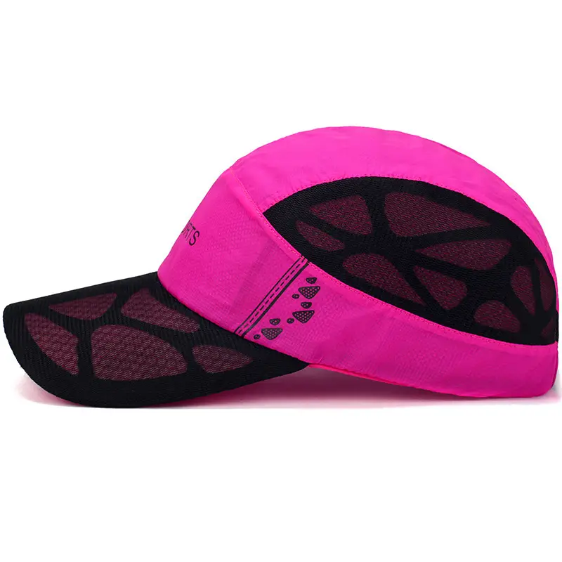 Men Sports Cap Quick Dry Fishing Hat Pink Mesh - Image 7