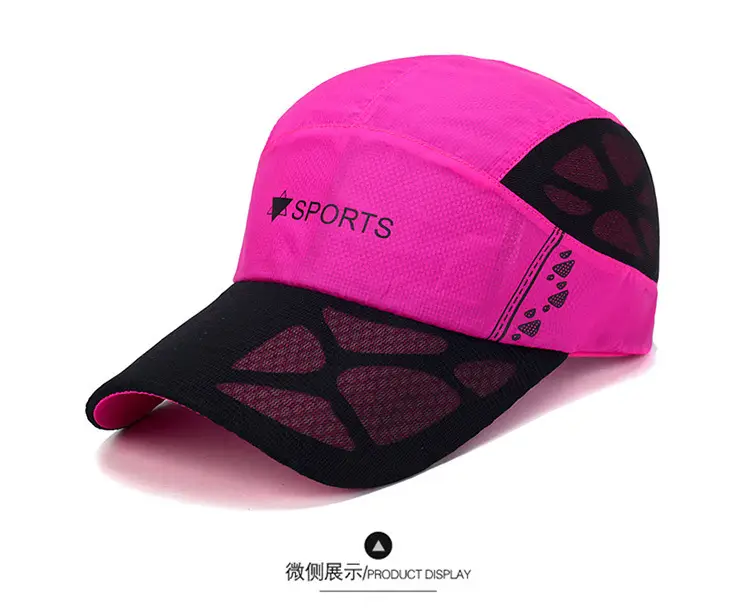 Men Sports Cap Quick Dry Fishing Hat Pink Mesh — feature 5