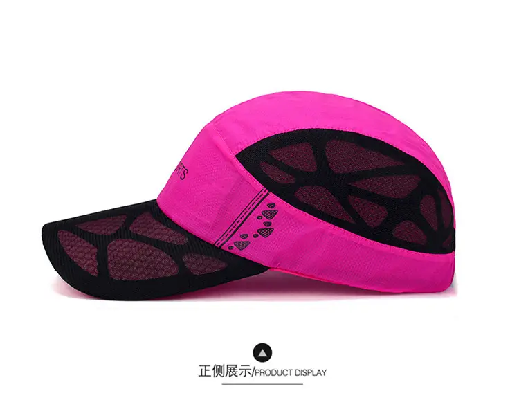 Men Sports Cap Quick Dry Fishing Hat Pink Mesh — feature 6