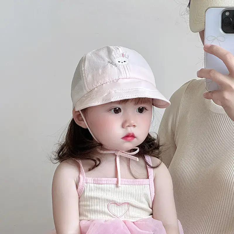 Baby Mesh Sun Hat with Large Brim for Girls - Image 5