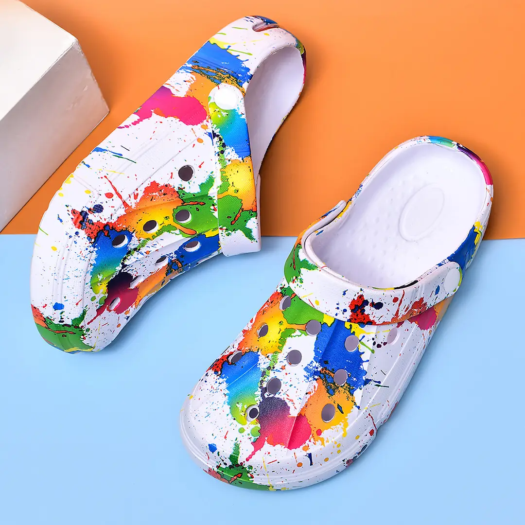 Heat Transfer Cave Shoes Women's EVA New Graffiti Street Hip Hop Garden Shoes European and American Fashion Beach Sandals - Image 3