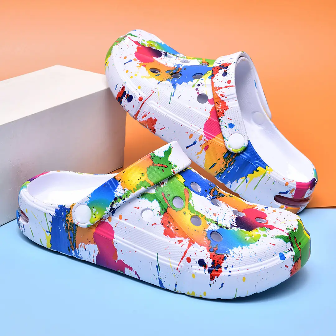 Heat Transfer Cave Shoes Women's EVA New Graffiti Street Hip Hop Garden Shoes European and American Fashion Beach Sandals — feature 4