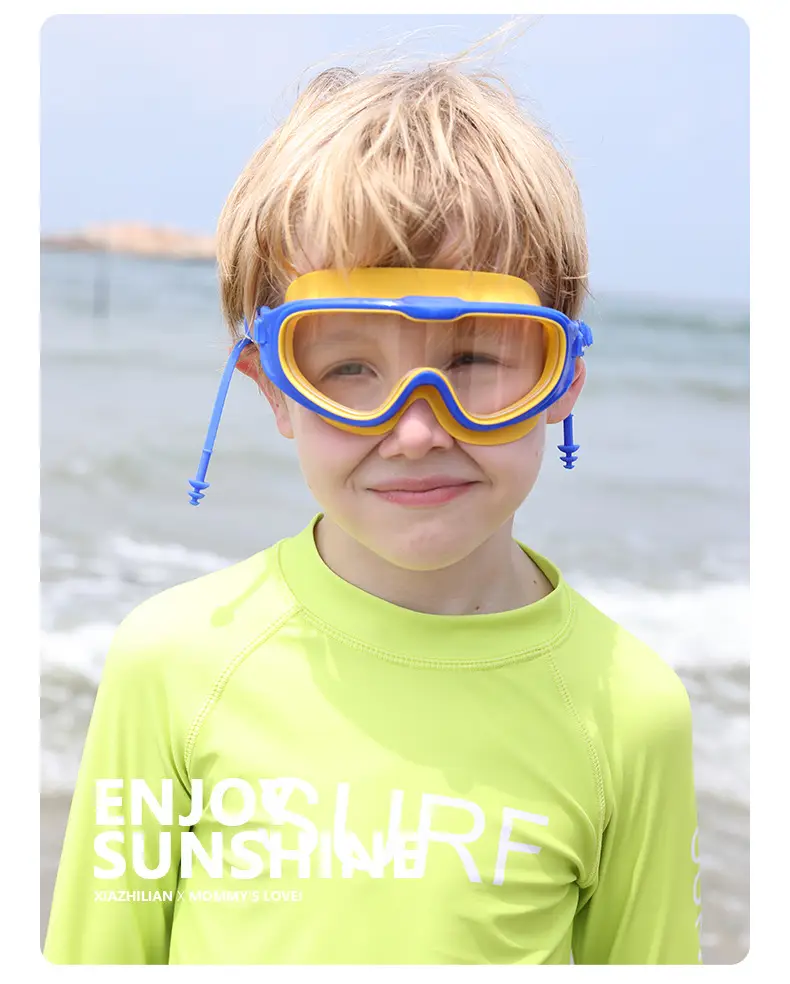 Trendy Dopamine Color Kidsren's Swimming Goggles Waterproof and Anti-Fog High-Definition Large Frame Swimming for Boys and Girls Swimming and Diving 3-14 Years Old — feature 14