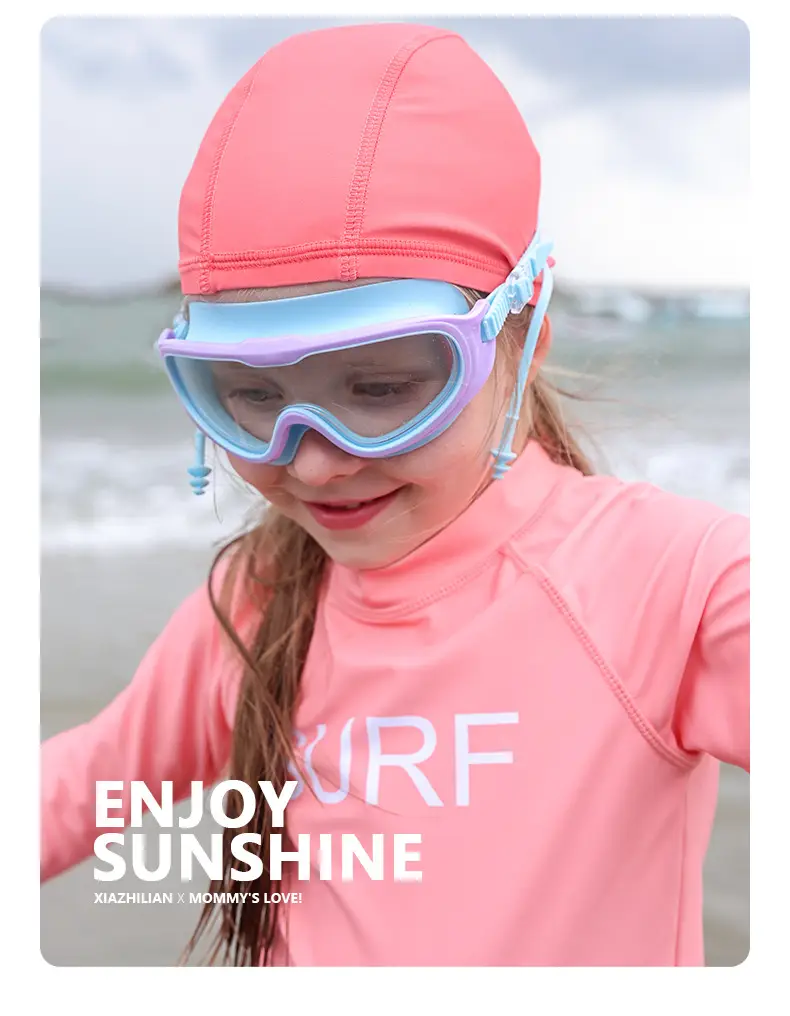 Trendy Dopamine Color Kidsren's Swimming Goggles Waterproof and Anti-Fog High-Definition Large Frame Swimming for Boys and Girls Swimming and Diving 3-14 Years Old — feature 15