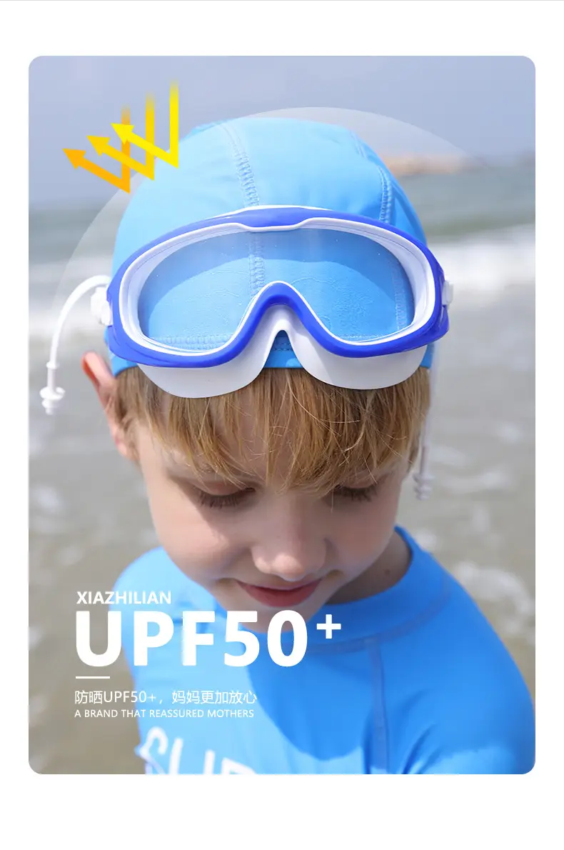 Trendy Dopamine Color Kidsren's Swimming Goggles Waterproof and Anti-Fog High-Definition Large Frame Swimming for Boys and Girls Swimming and Diving 3-14 Years Old — feature 3