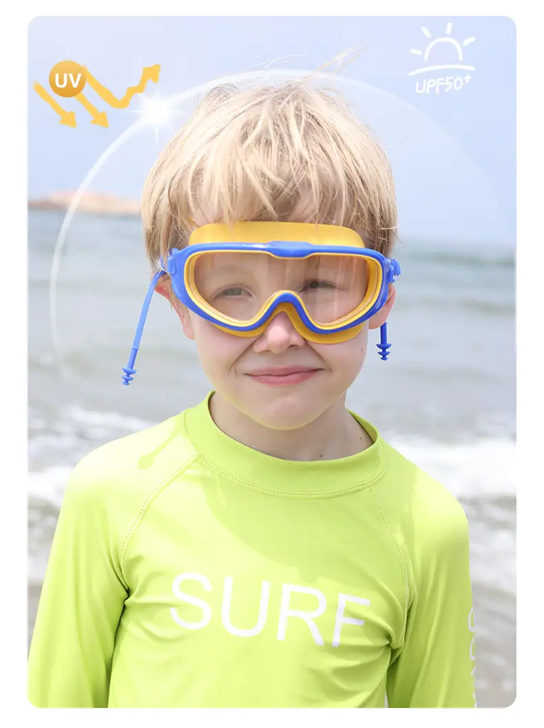 Trendy Dopamine Color Kidsren's Swimming Goggles Waterproof and Anti-Fog High-Definition Large Frame Swimming for Boys and Girls Swimming and Diving 3-14 Years Old — feature 4