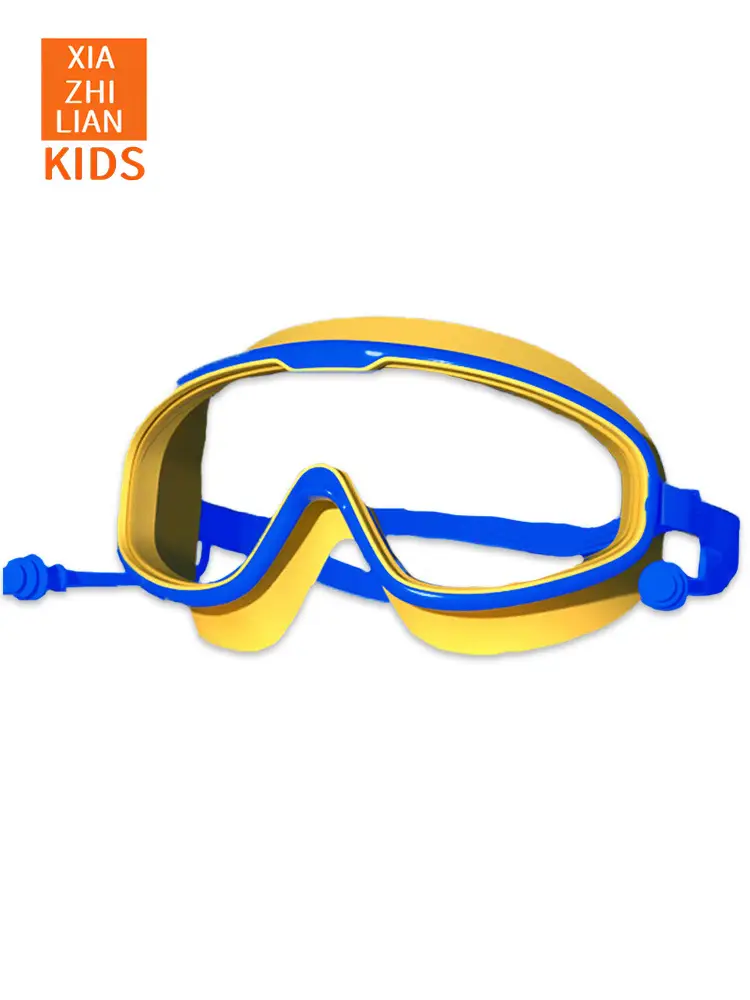Trendy Dopamine Color Kidsren's Swimming Goggles Waterproof and Anti-Fog High-Definition Large Frame Swimming for Boys and Girls Swimming and Diving 3-14 Years Old