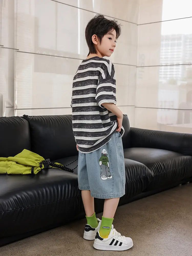 Panda Yuan Yuan 2025 Striped Kids T-Shirt for Boys - Image 5