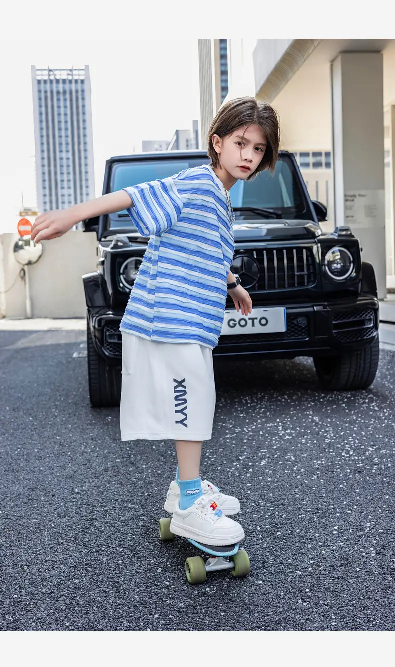 Panda Yuan Yuan 2025 Striped Kids T-Shirt for Boys — feature 30