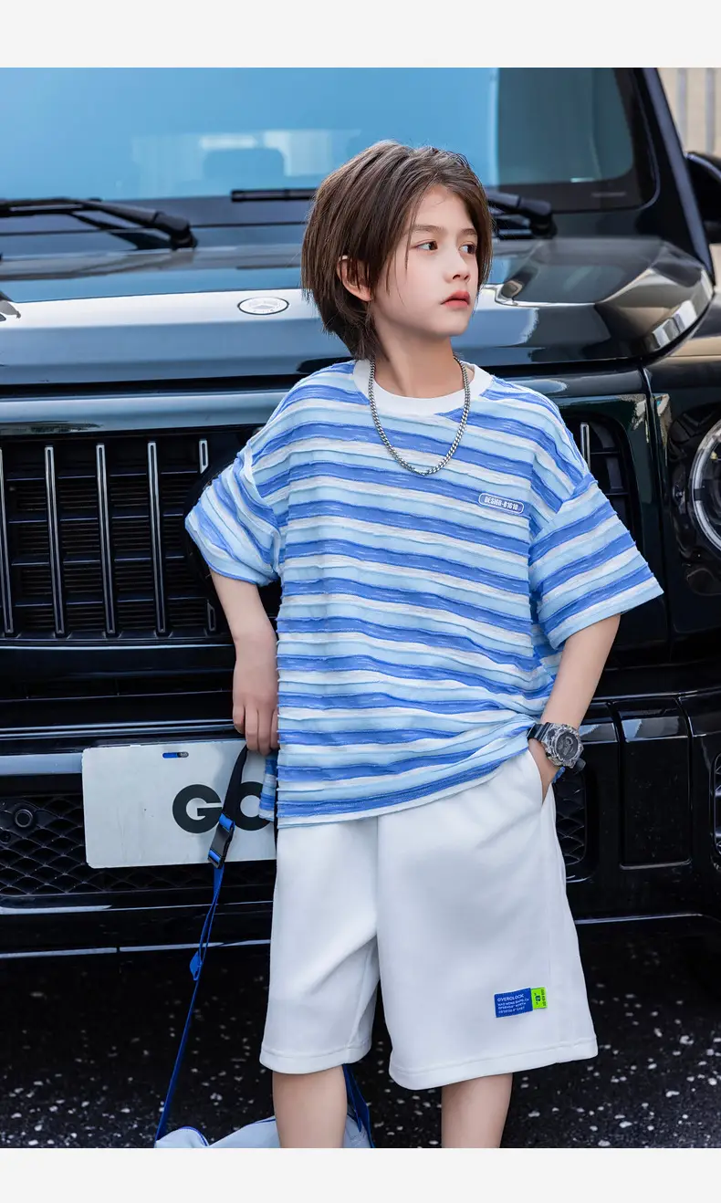 Panda Yuan Yuan 2025 Striped Kids T-Shirt for Boys — feature 32