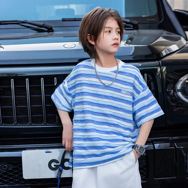 Panda Yuan Yuan 2025 Striped Kids T-Shirt for Boys - Image 2