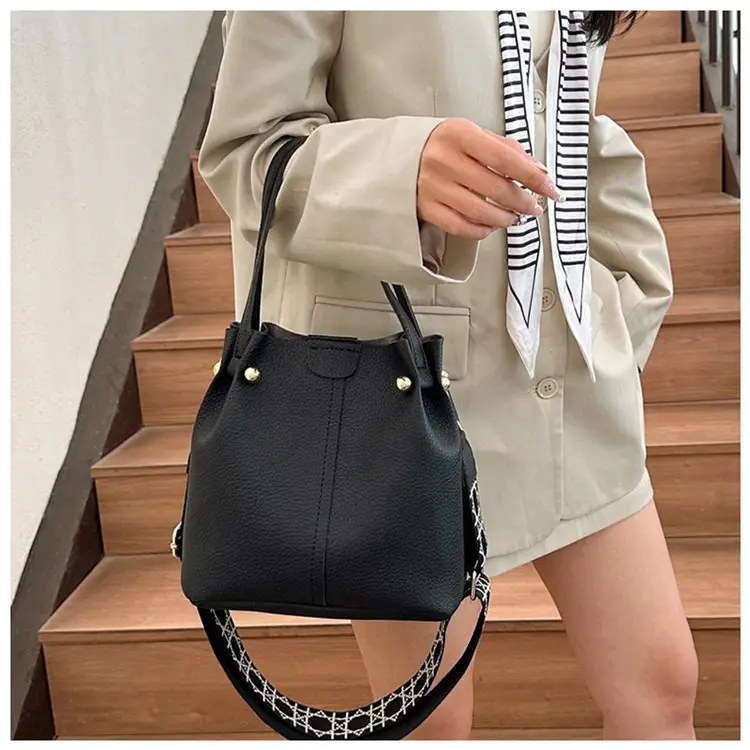 Black Korean Textured Shoulder Bag for Women — feature 14