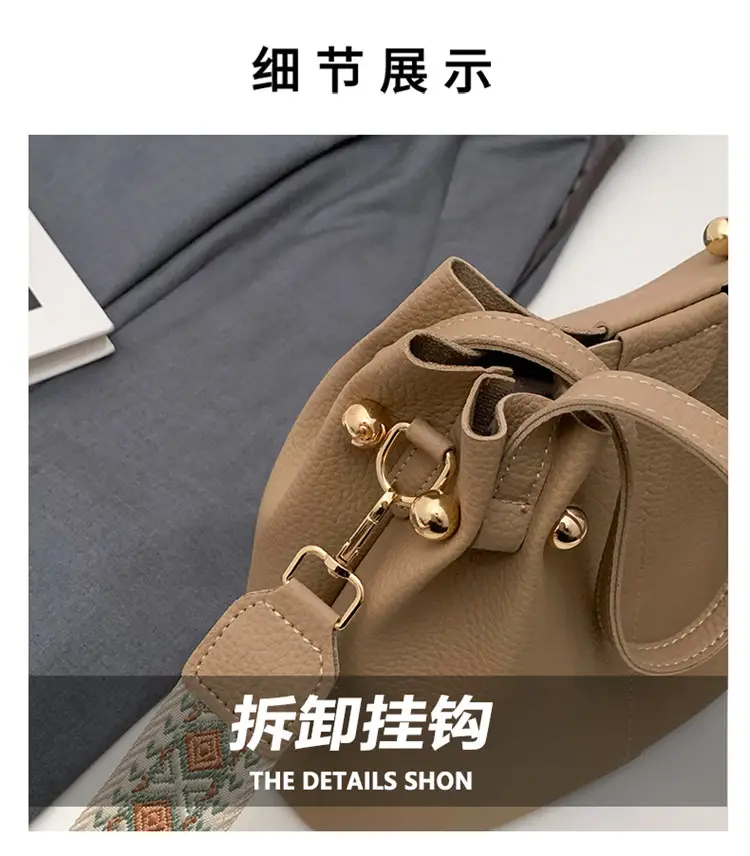 Black Korean Textured Shoulder Bag for Women — feature 5