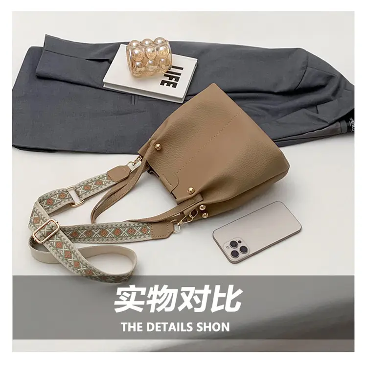 Black Korean Textured Shoulder Bag for Women — feature 9
