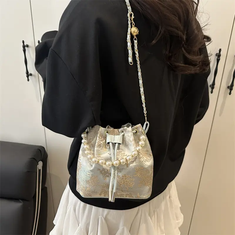 Pearl Embroidered Hand-Carrying Bag for Women - Image 8
