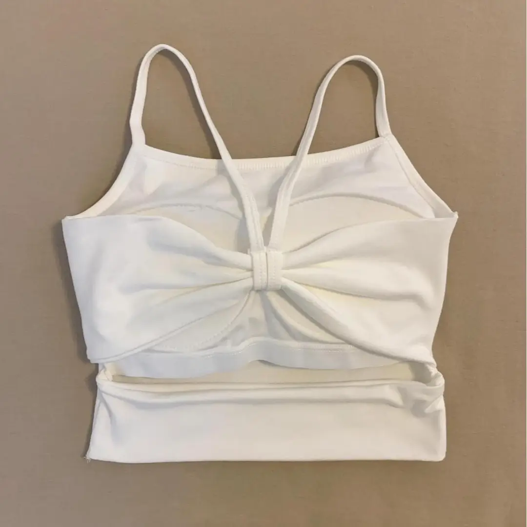 Pure Desire Hollow Backless Camisole for Women with Chest Pad, Hot Girl Yellow Outerwear Inner Layering Beauty Back Top for Women