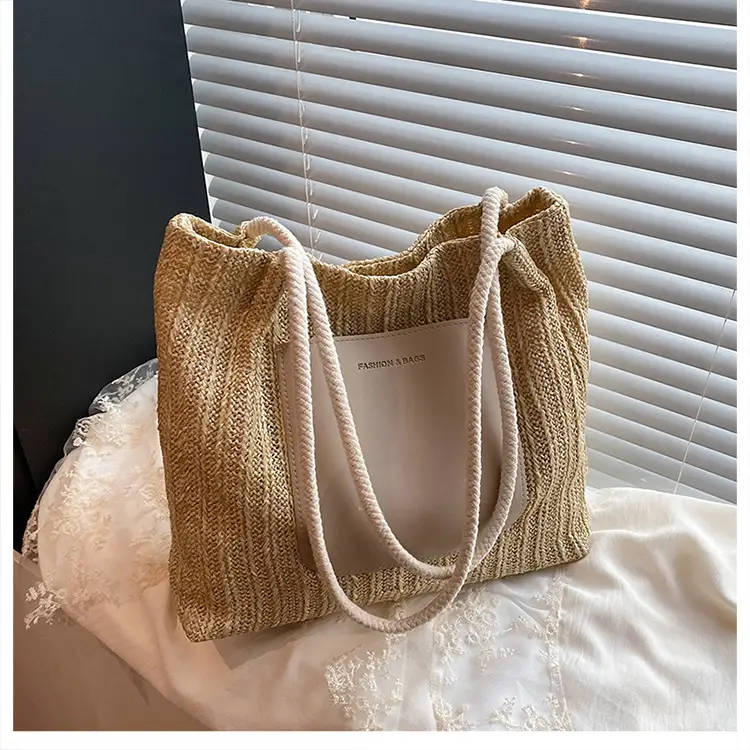 Straw Shoulder Tote Bag Large Capacity 2025 Summer — feature 19