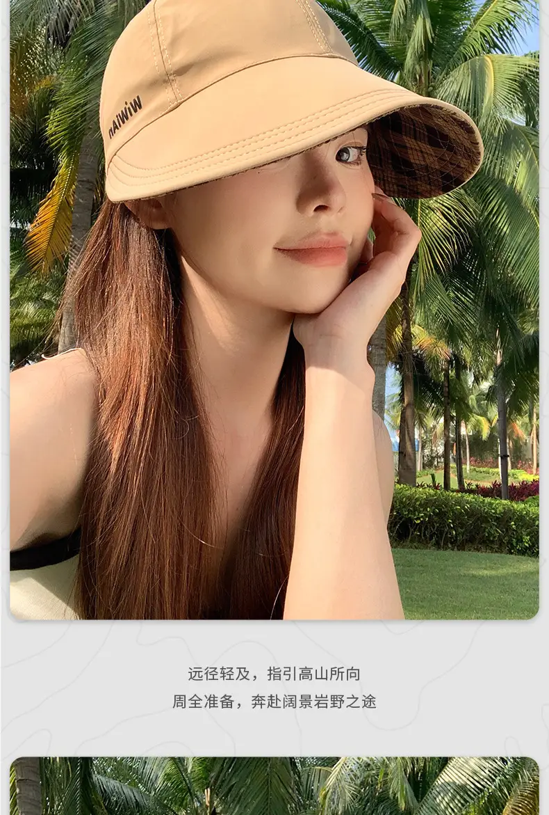 Women Plaid Fisherman Hat UV Protection Large Cap — feature 12