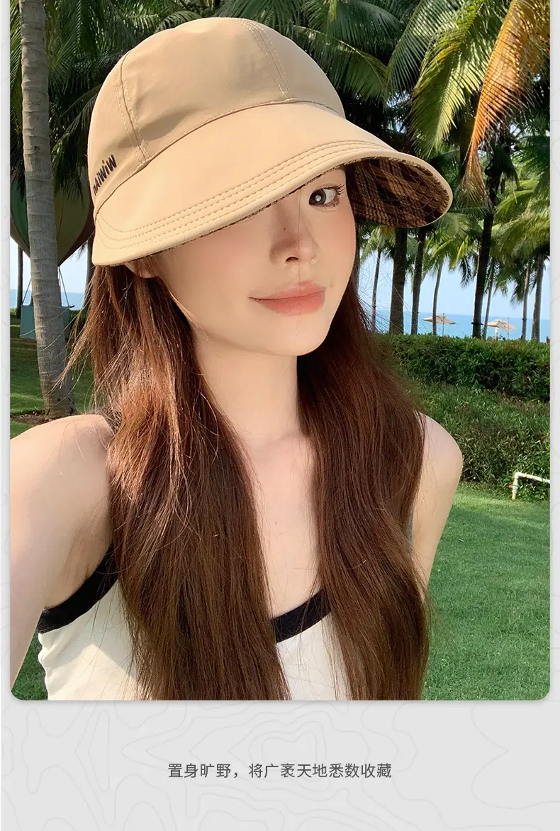Women Plaid Fisherman Hat UV Protection Large Cap — feature 13