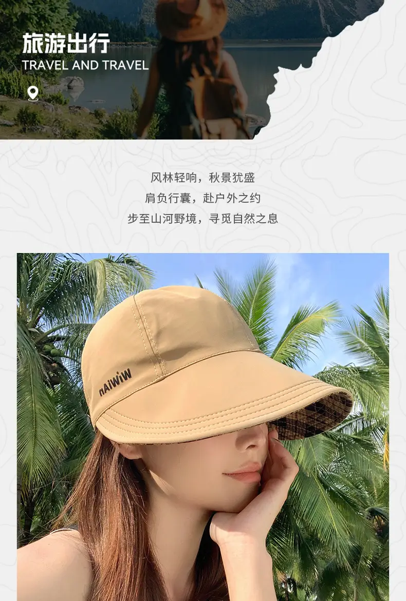 Women Plaid Fisherman Hat UV Protection Large Cap — feature 3