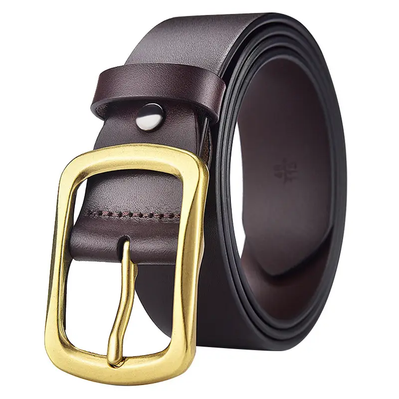Men's Premium Leather Belt with Gold Buckle - Image 25