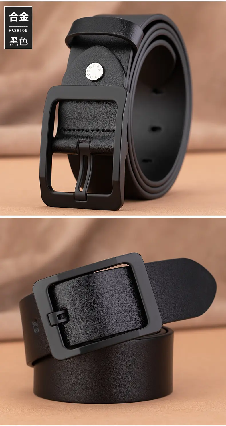 Men's Premium Leather Belt with Gold Buckle — feature 19