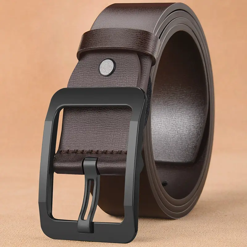 Men's Premium Leather Belt with Gold Buckle - Image 2