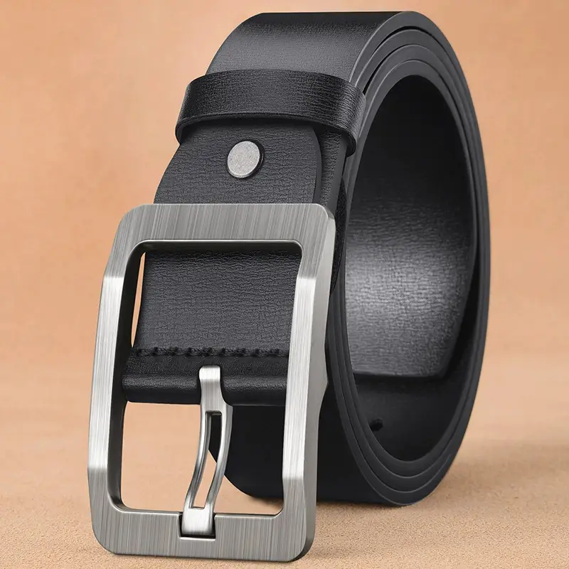 Men's Premium Leather Belt with Gold Buckle - Image 3
