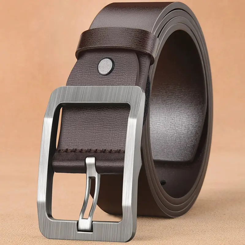 Men's Premium Leather Belt with Gold Buckle - Image 4