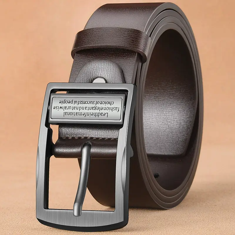 Men's Premium Leather Belt with Gold Buckle - Image 7