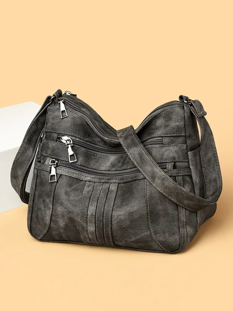 Retro Brown Leather Crossbody Bag for Women - Image 7