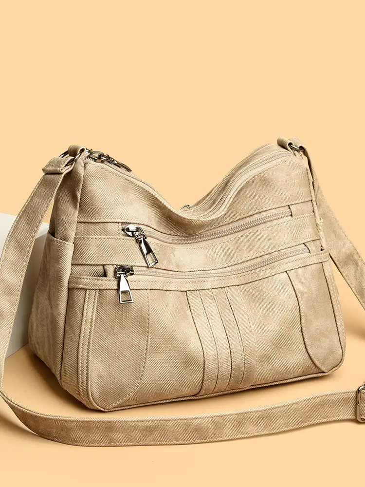 Retro Brown Leather Crossbody Bag for Women - Image 8