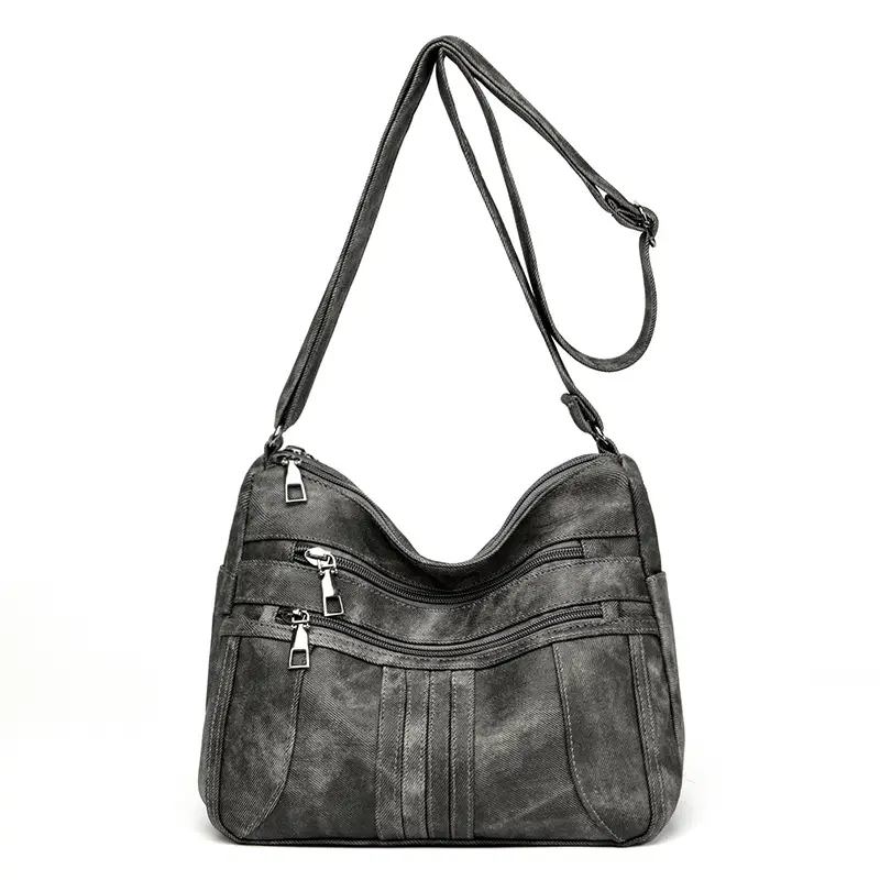 Retro Brown Leather Crossbody Bag for Women - Image 2