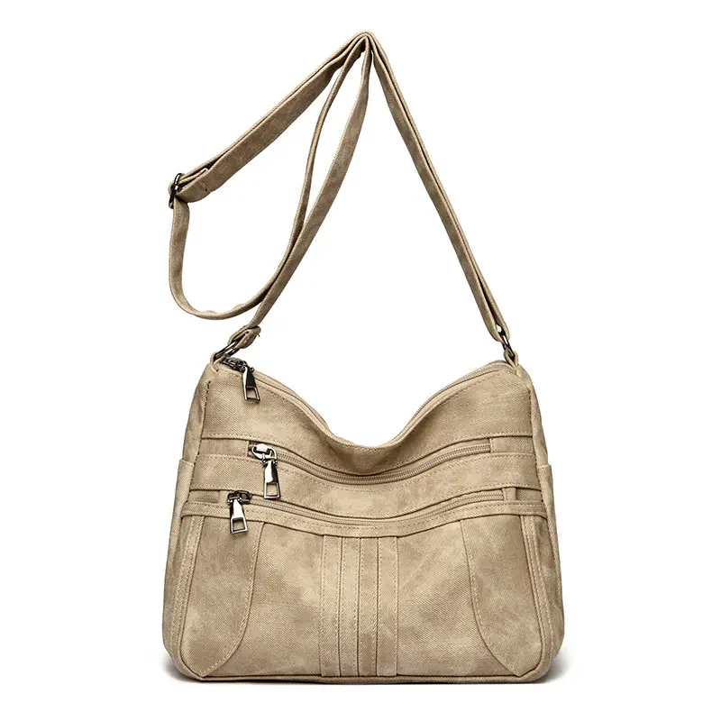 Retro Brown Leather Crossbody Bag for Women - Image 3