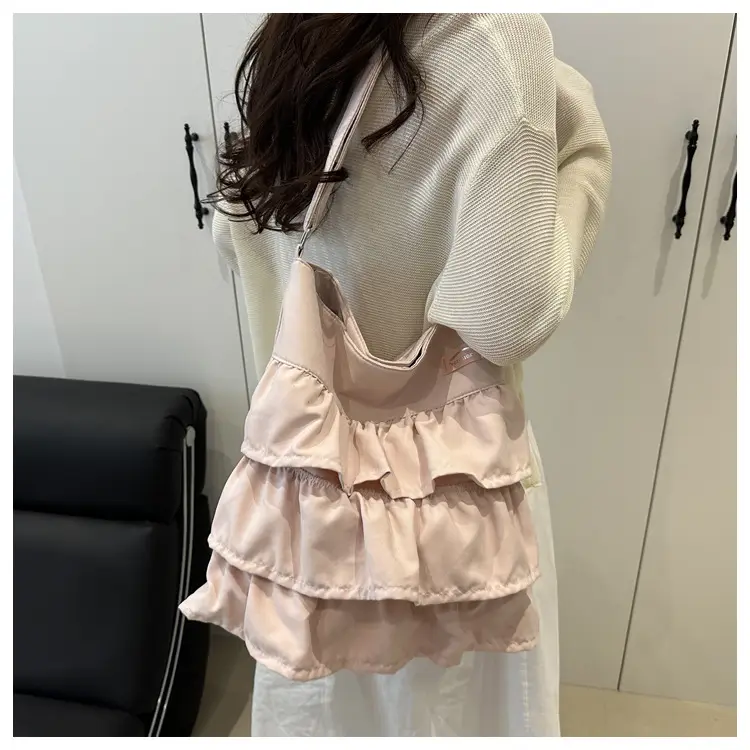 2025 Spring Ruffled Shoulder Tote Bag Women New Large Capacity — feature 12