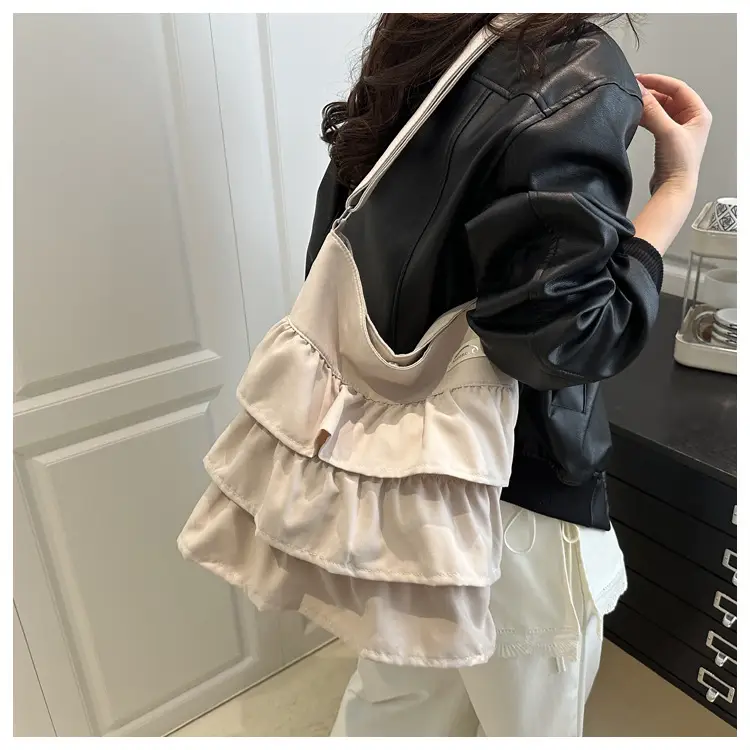 2025 Spring Ruffled Shoulder Tote Bag Women New Large Capacity — feature 9