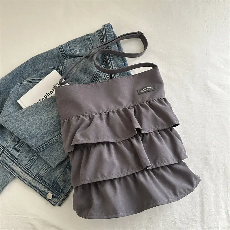 2025 Spring Ruffled Shoulder Tote Bag Women New Large Capacity - Image 3