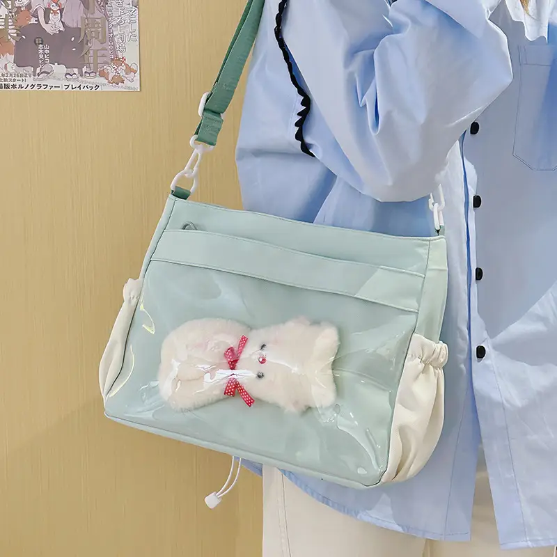 Pink Collared Messenger Bag for Women with Cute Design - Image 7