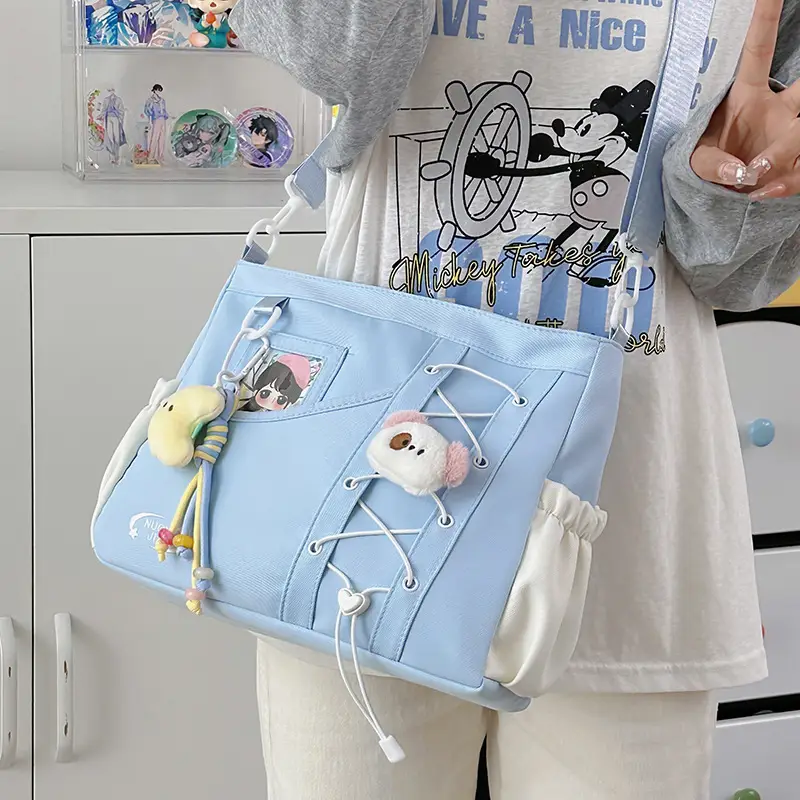Pink Collared Messenger Bag for Women with Cute Design - Image 8