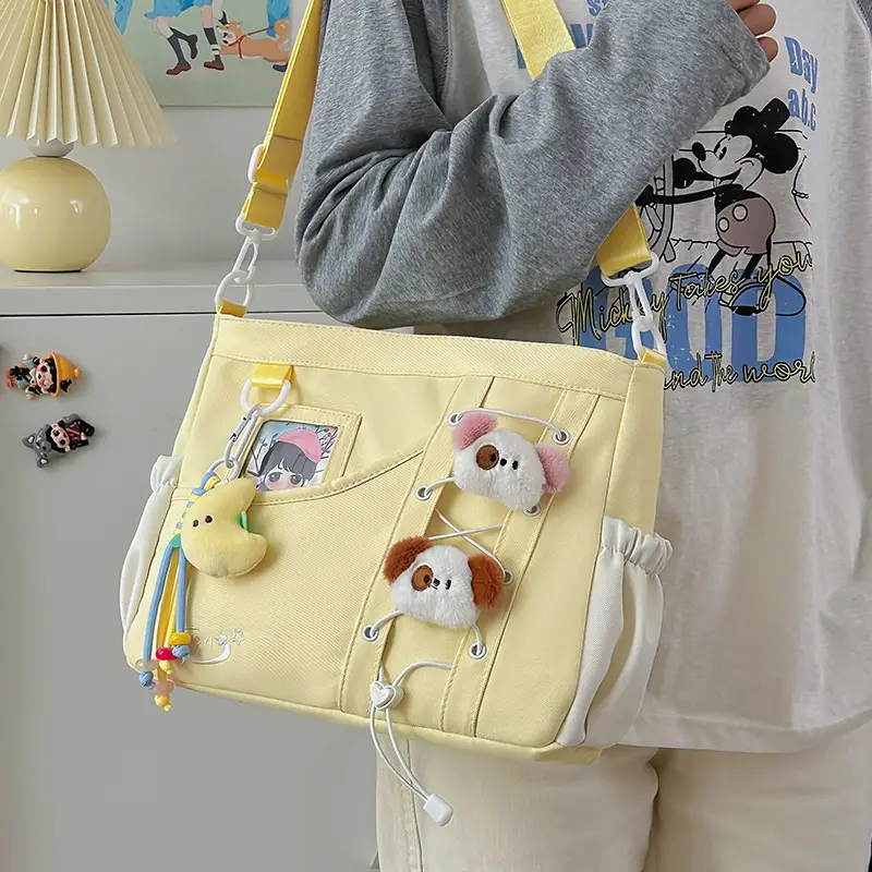 Pink Collared Messenger Bag for Women with Cute Design - Image 9