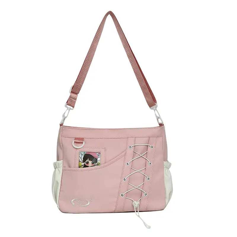 Pink Collared Messenger Bag for Women with Cute Design - Image 10