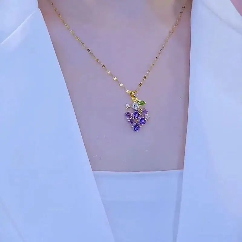 Purple Grape Pendant Necklace for Women โ feature 2