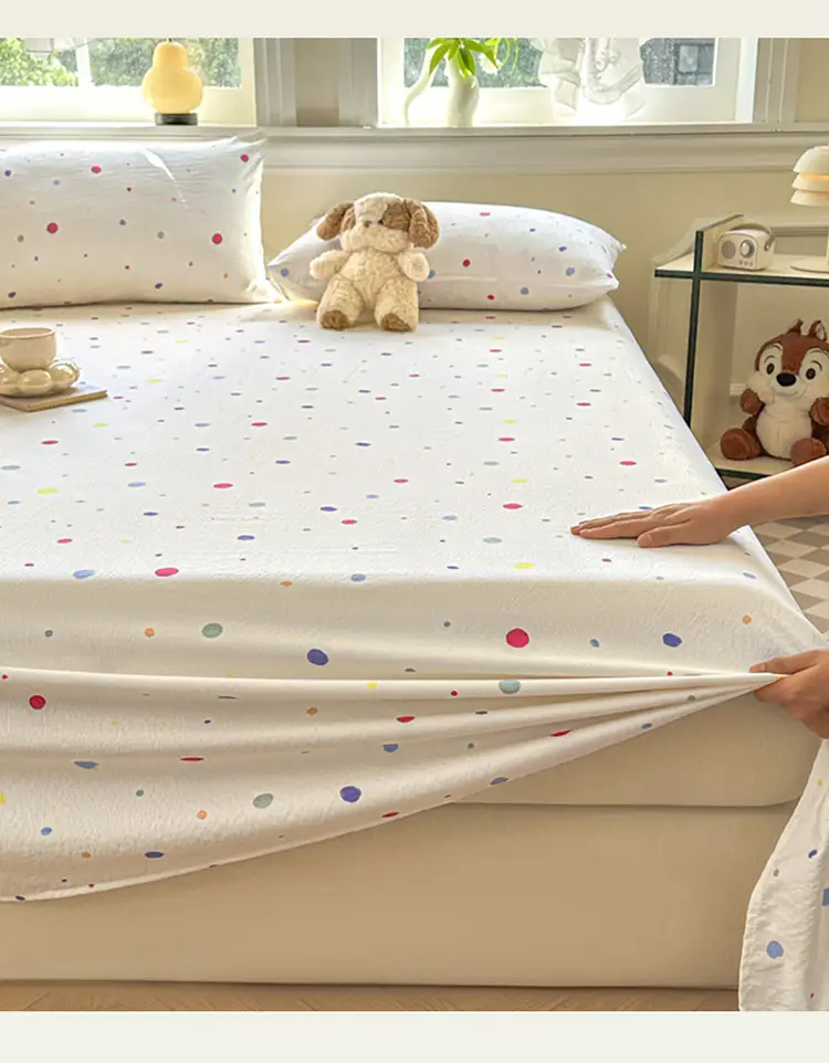 Class a Fresh Pure Cotton Bed Sheet Dormitory Solid Color Washed Cotton Double-Layer Gauze Thickened Sleeping Pad Single Pillowcase — feature 6