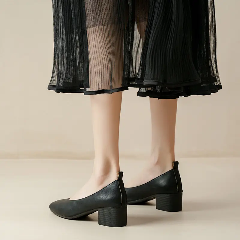 2025 Korean Style Soft Leather Square Toe Loafers