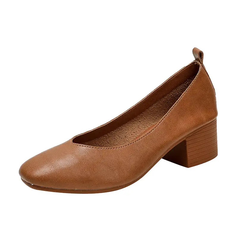 2025 Korean Style Soft Leather Square Toe Loafers