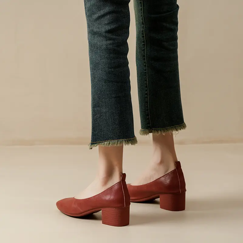 2025 Korean Style Soft Leather Square Toe Loafers