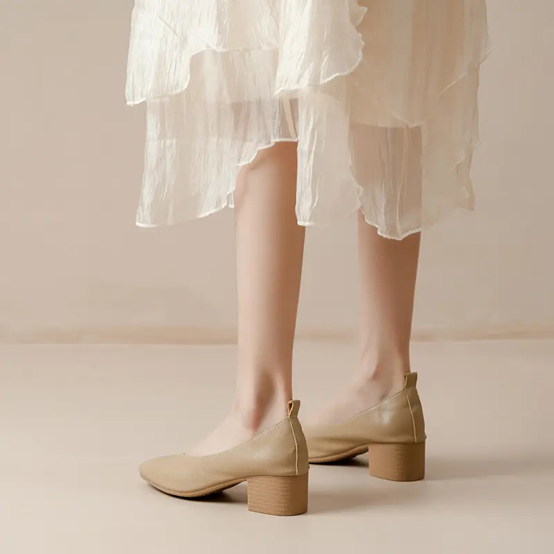 2025 Korean Style Soft Leather Square Toe Loafers