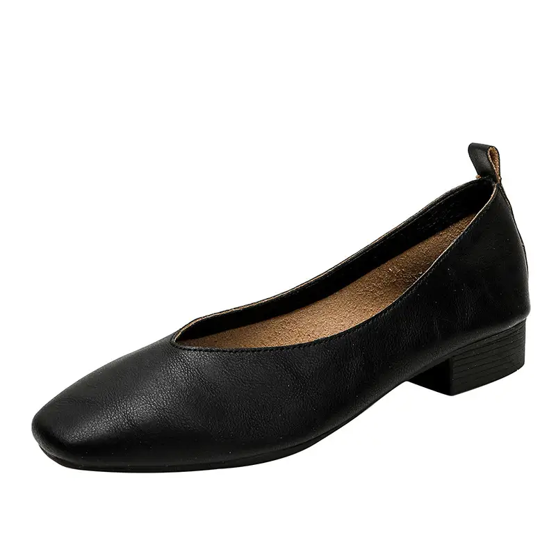 2025 Korean Style Soft Leather Square Toe Loafers