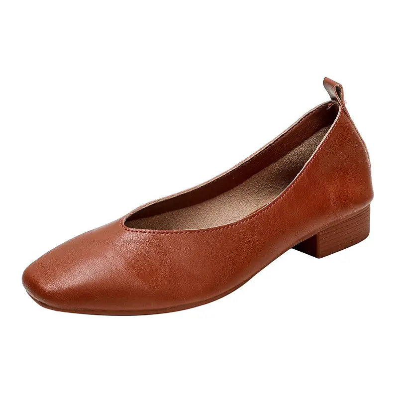 2025 Korean Style Soft Leather Square Toe Loafers
