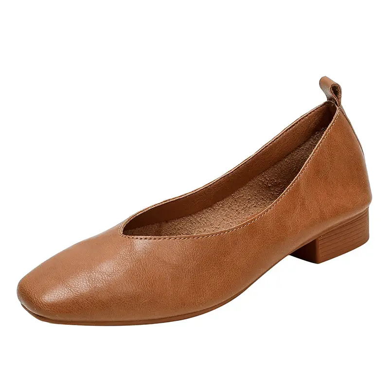 2025 Korean Style Soft Leather Square Toe Loafers